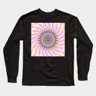 Mandala in grey, yellow and pink Long Sleeve T-Shirt